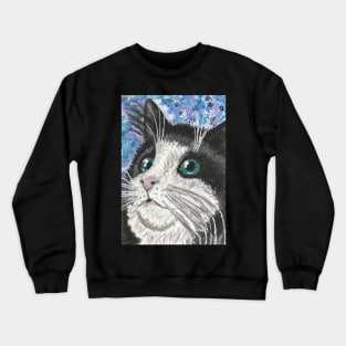 black white cat face Crewneck Sweatshirt